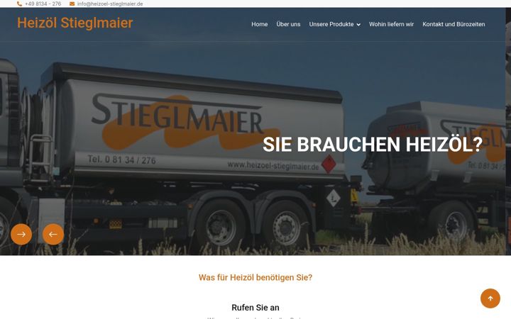 Screenshot of heizoel-stieglmaier.de
