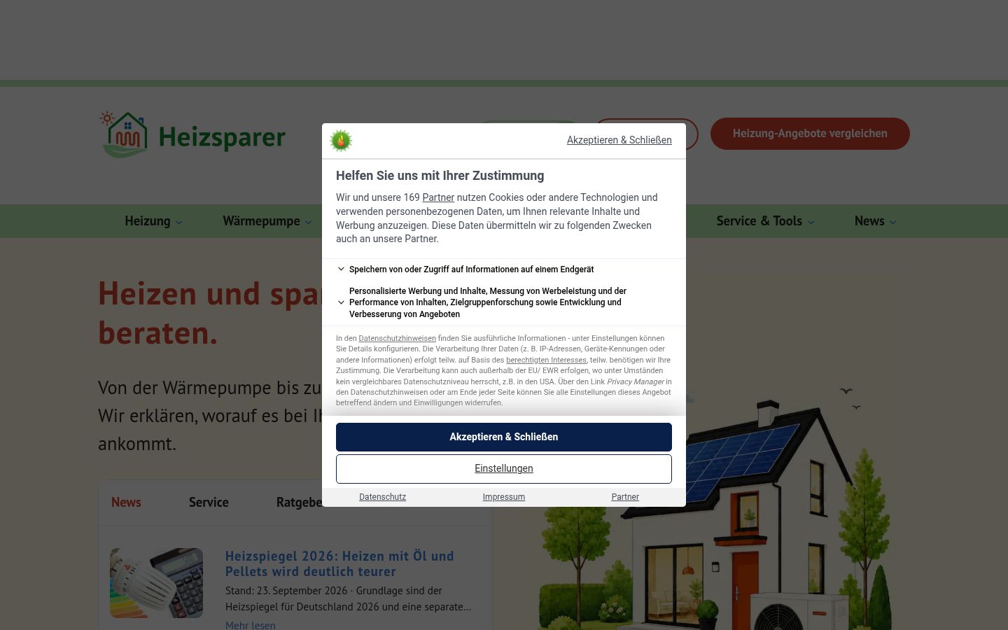 Skærmbillede af samtykkebanneret, som det blev vist før nogen interaktion