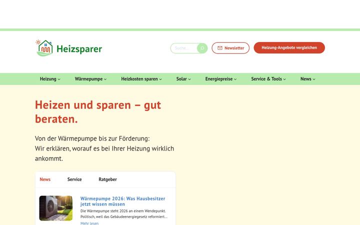 Screenshot of heizsparer.de