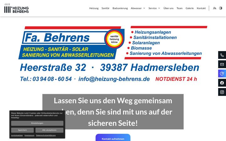 Screenshot of heizung-behrens.de