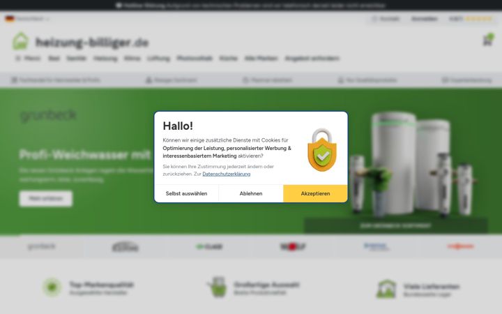Screenshot of heizung-billiger.de