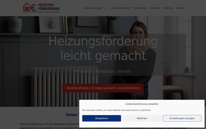 Screenshot of heizung-foerderung.de