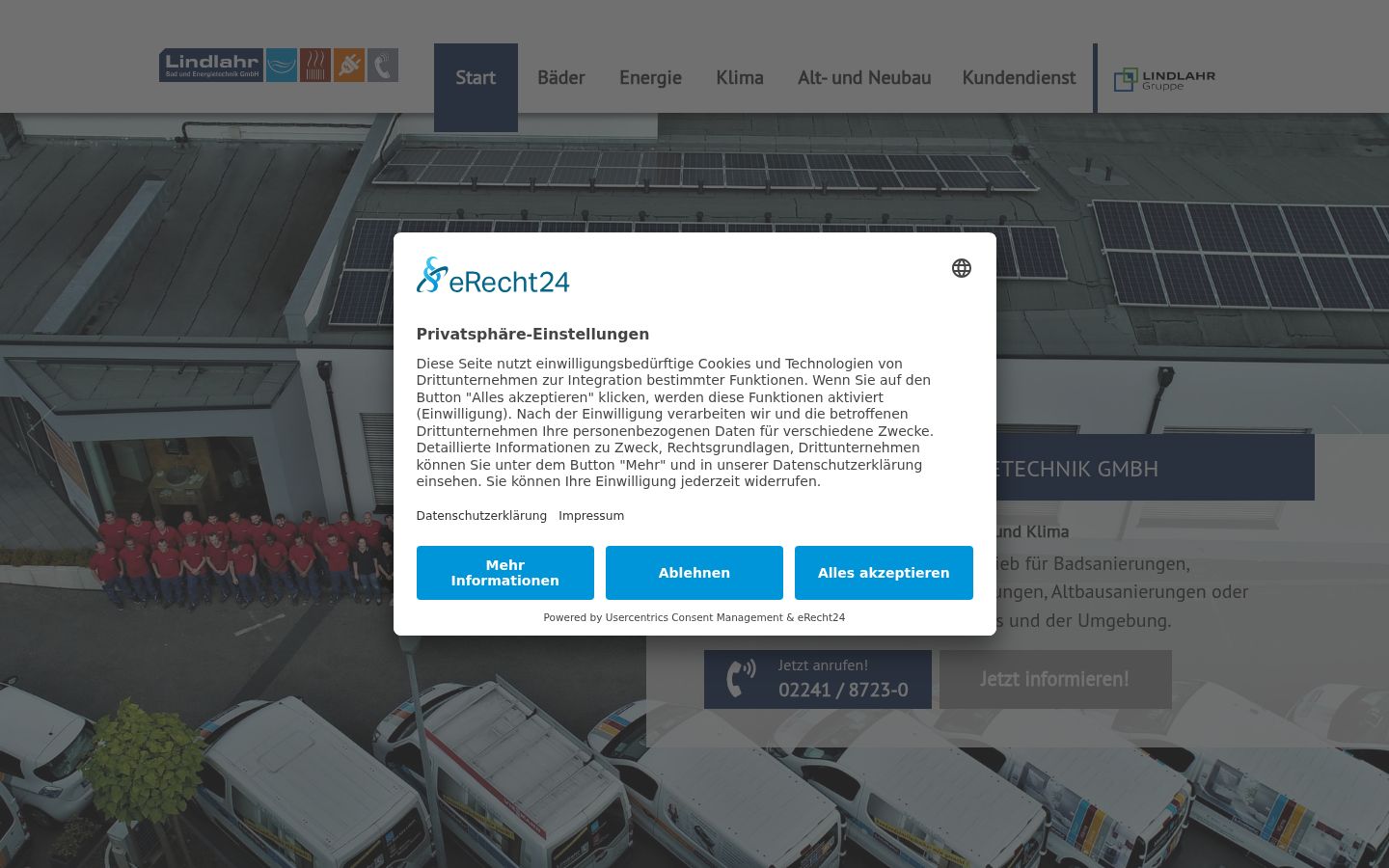 Screenshot del banner di consenso mostrato prima di qualsiasi interazione