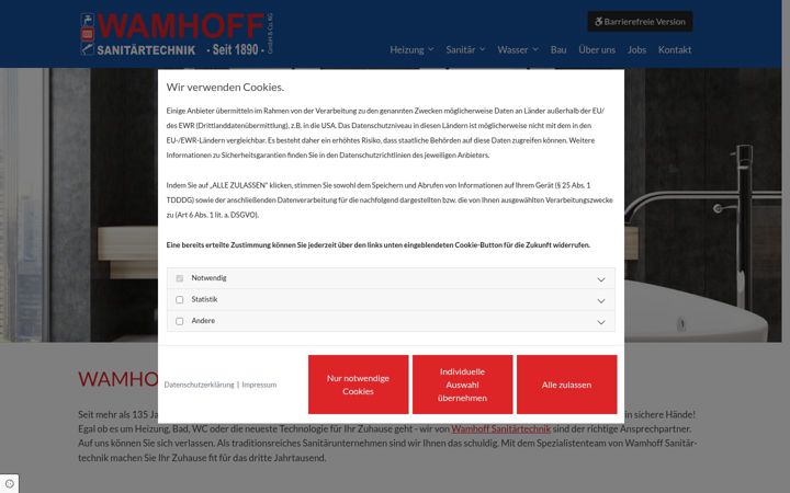 Screenshot of heizung-wamhoff.de