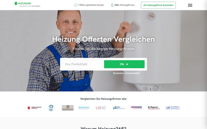 Screenshot of heizung365.ch
