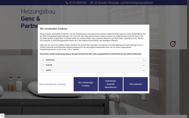 Screenshot ta' heizungsbau-genc.de