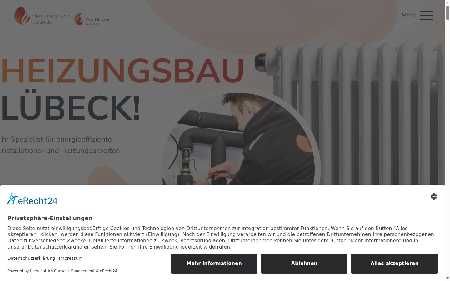 Screenshot del banner di consenso mostrato prima di qualsiasi interazione