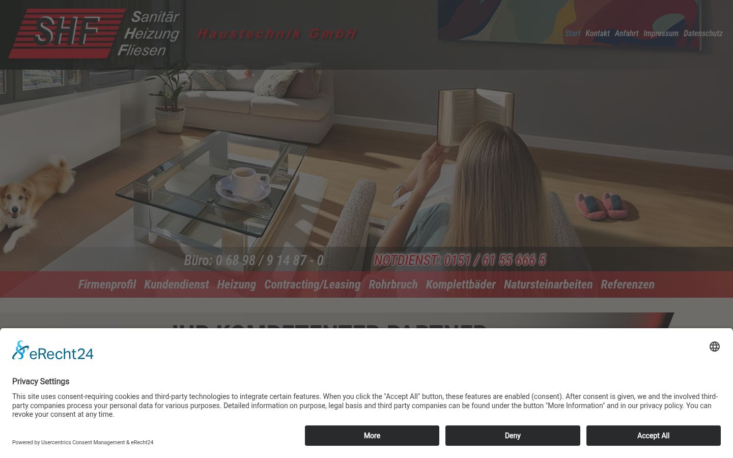 Screenshot del banner di consenso mostrato prima di qualsiasi interazione