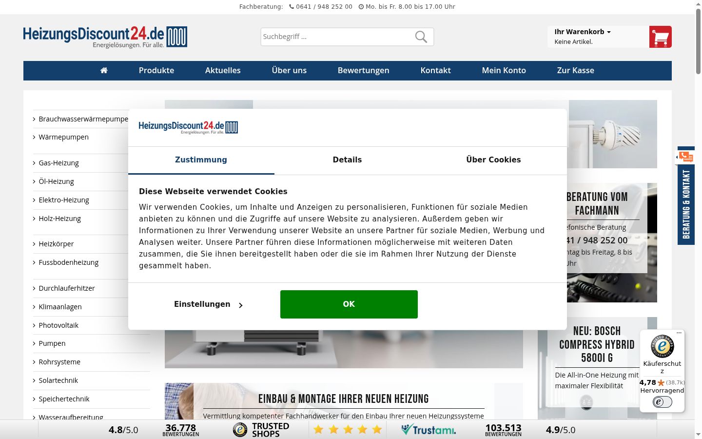 Screenshot del banner di consenso mostrato prima di qualsiasi interazione