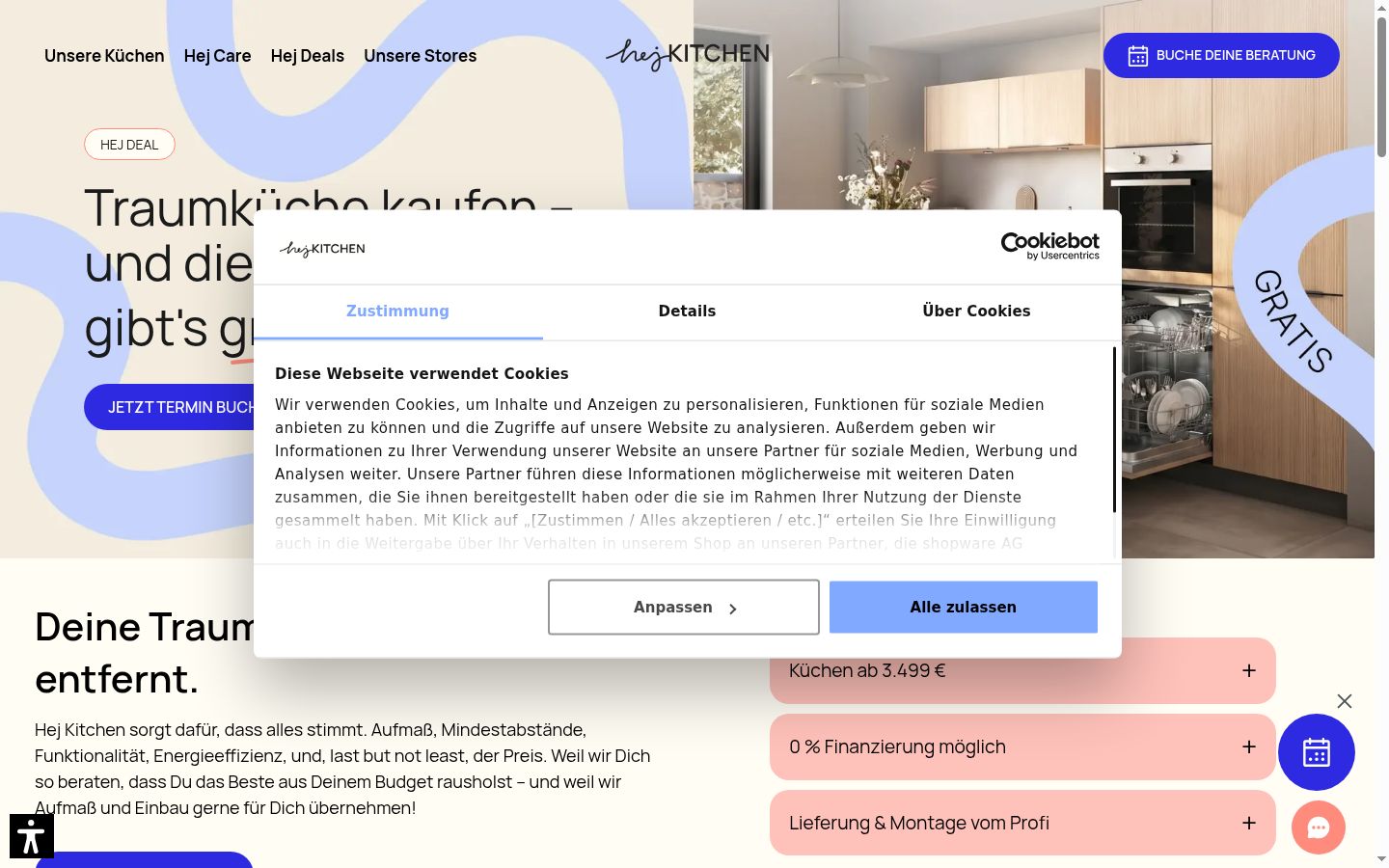 Ekrānuzņēmums ar piekrišanas baneri, kas tika rādīts pirms jebkādas mijiedarbības