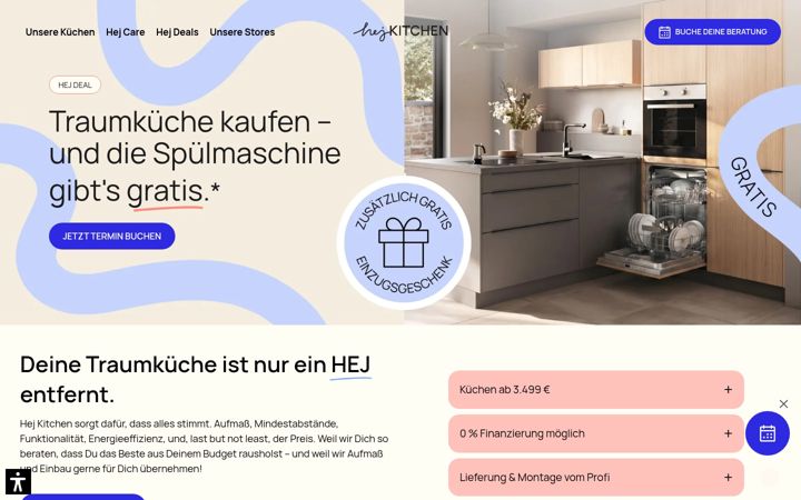 Screenshot of hej-kitchen.de