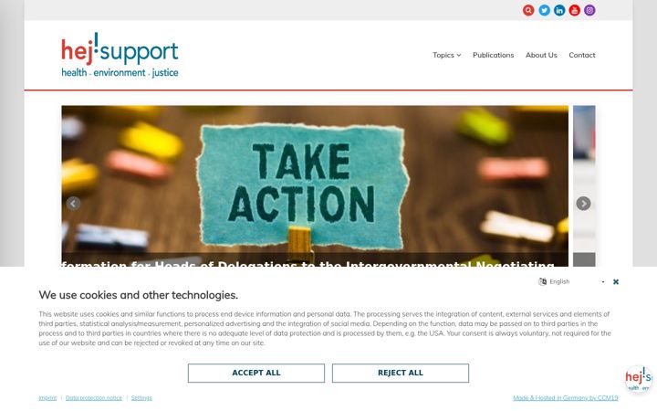Screenshot of hej-support.org