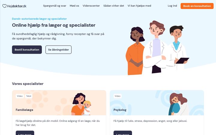 Screenshot of hejdoktor.dk