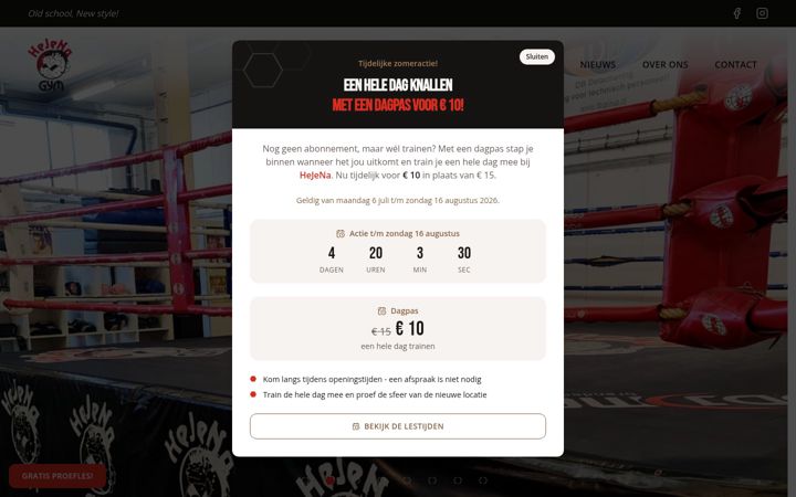 Screenshot of hejenagym.nl