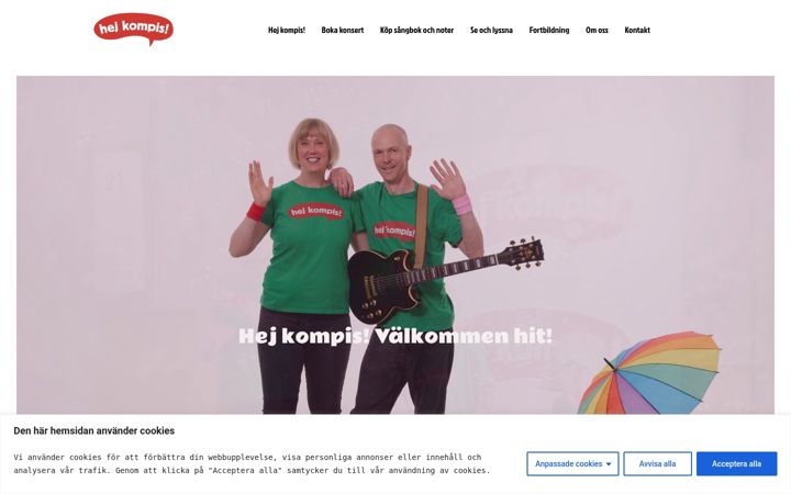 Screenshot of hejkompissanger.se