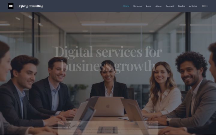 Screenshot of hejlsvigconsulting.com