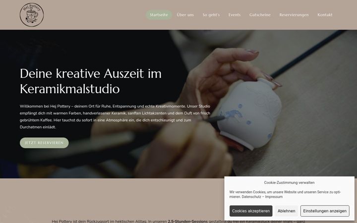 Screenshot of hejpottery.de