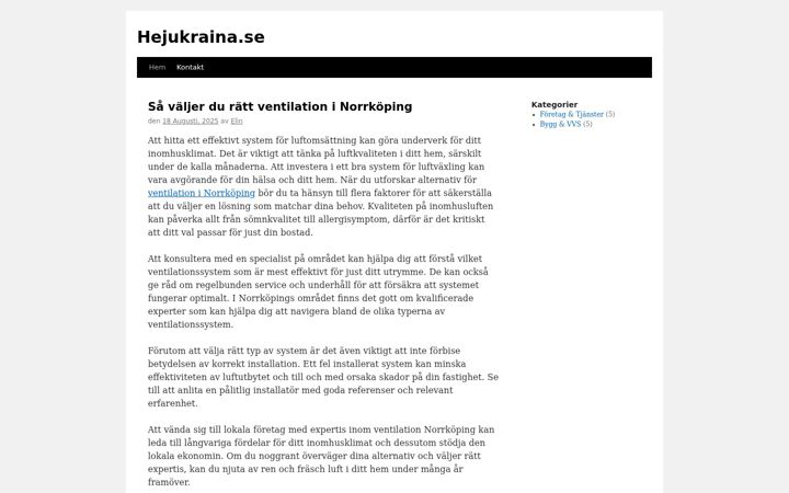 Screenshot of hejukraina.se