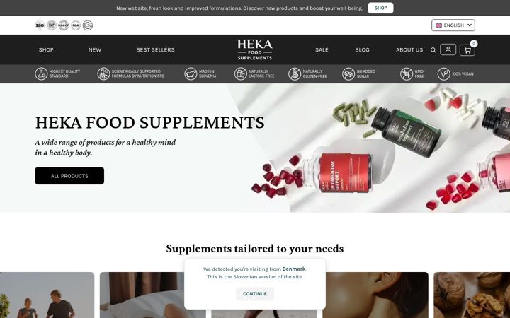 Screenshot of heka-supplements.com