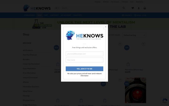 Screenshot of heknows.co.uk