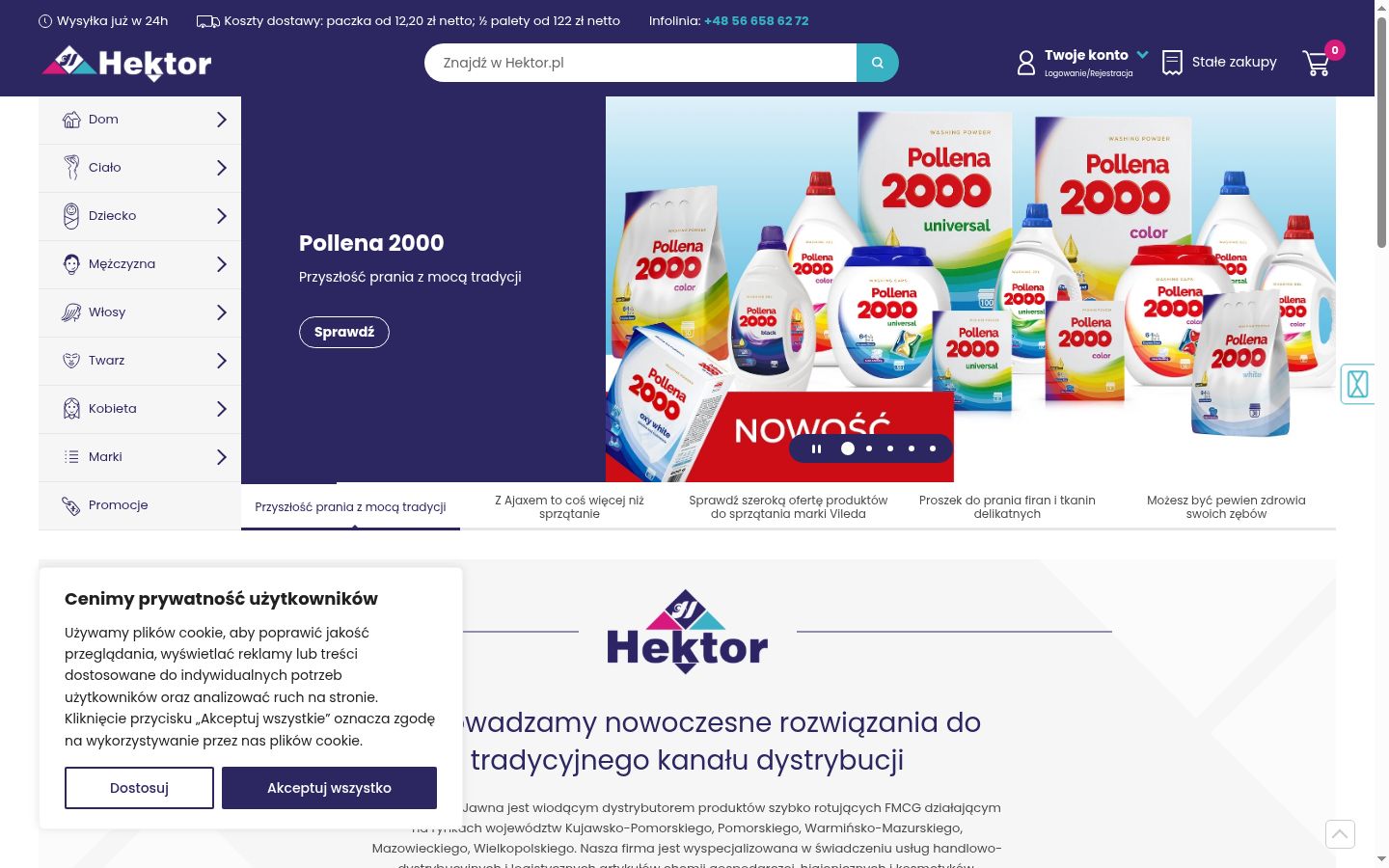 Skärmbild av samtyckesbannern som visades före någon interaktion
