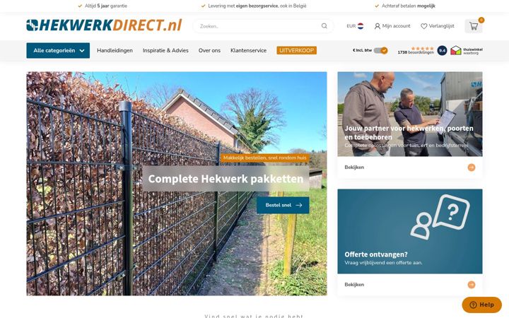 Screenshot of hekwerkdirect.nl