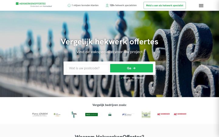 Screenshot of hekwerkenoffertes.be
