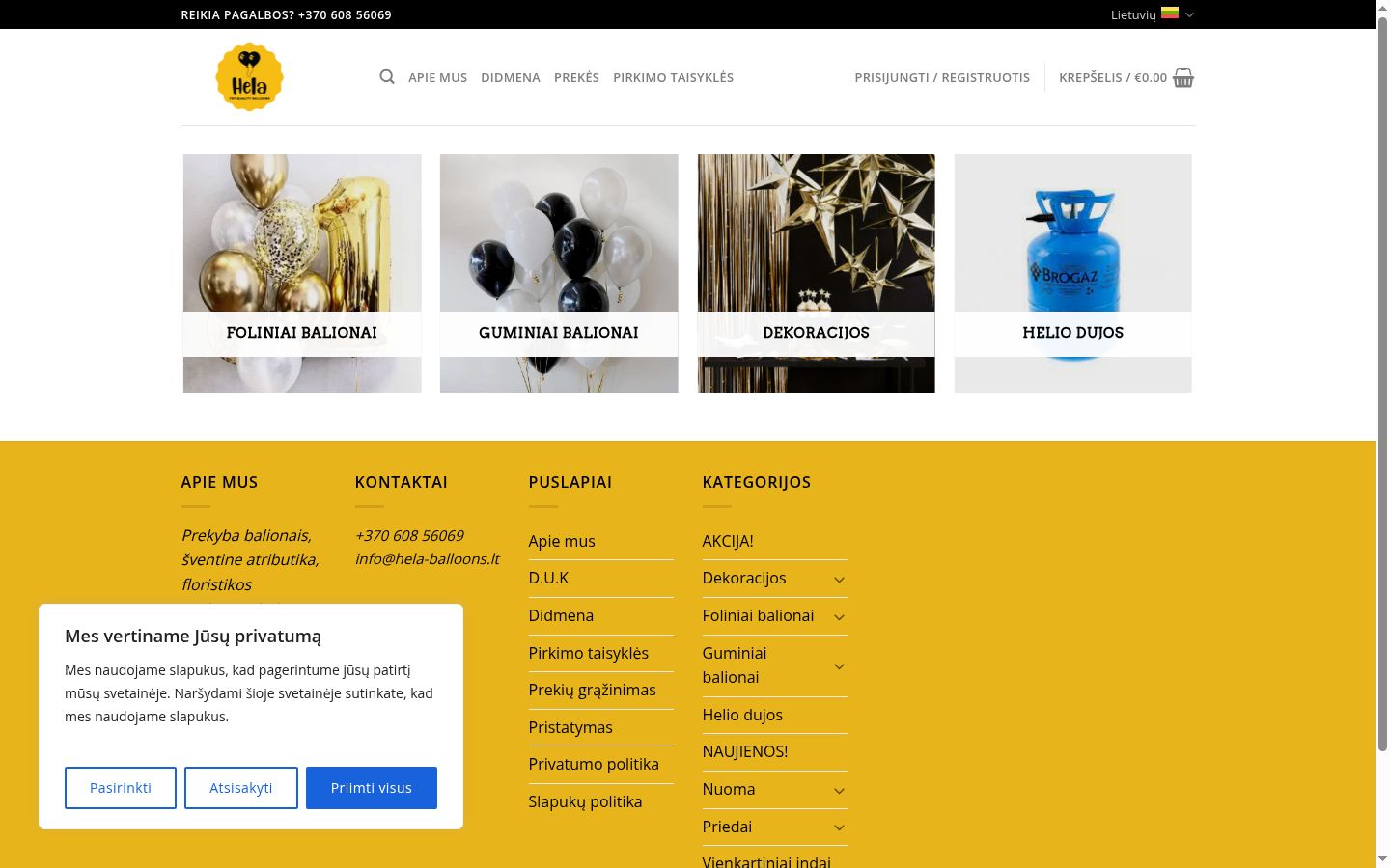 Screenshot del banner di consenso mostrato prima di qualsiasi interazione