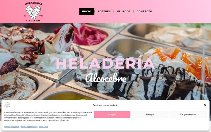 Screenshot van heladeriaalcocebre.com