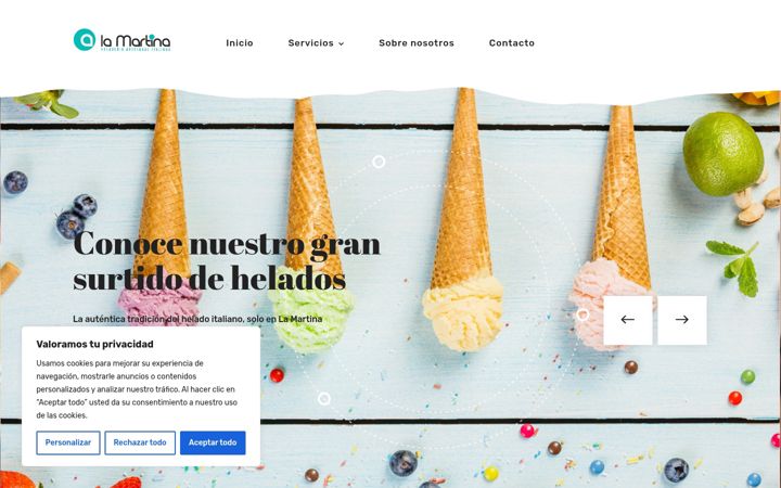 Screenshot of heladerialamartina.com