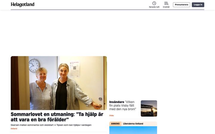 Screenshot of helagotland.se