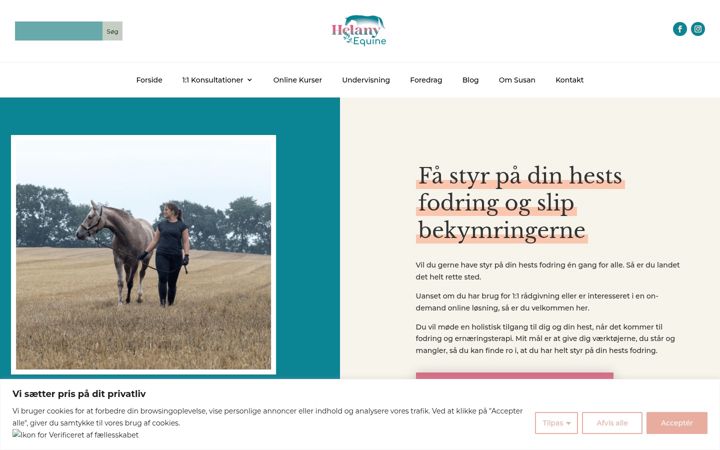 Screenshot of helanyequine.dk