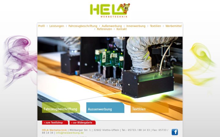Screenshot of helawerbung.de