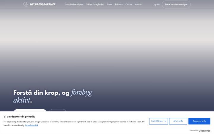 Screenshot of helbredspartner.dk