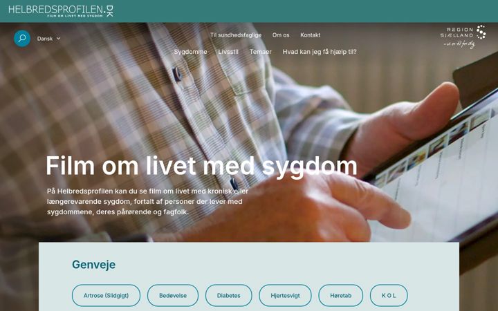 Screenshot of helbredsprofilen.dk