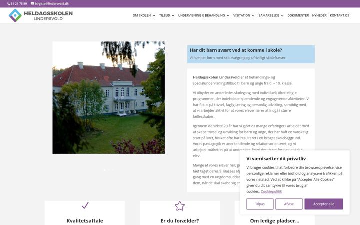 Screenshot of heldagsskolen-lindersvold.dk