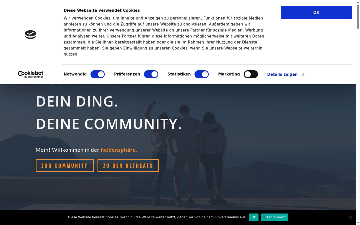 Screenshot van de toestemmingsbanner zoals getoond vóór enige interactie