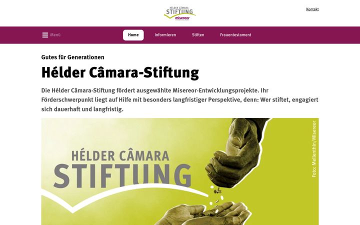 Screenshot of helder-camara-stiftung.de
