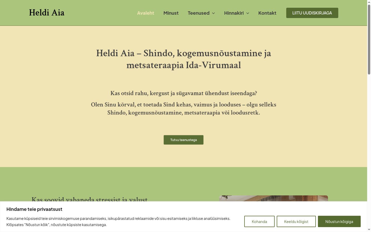 Sutikimo reklamjuostės, rodytos prieš bet kokią sąveiką, ekrano kopija