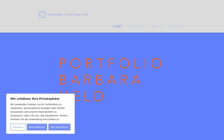 Screenshot of heldinteriors.de