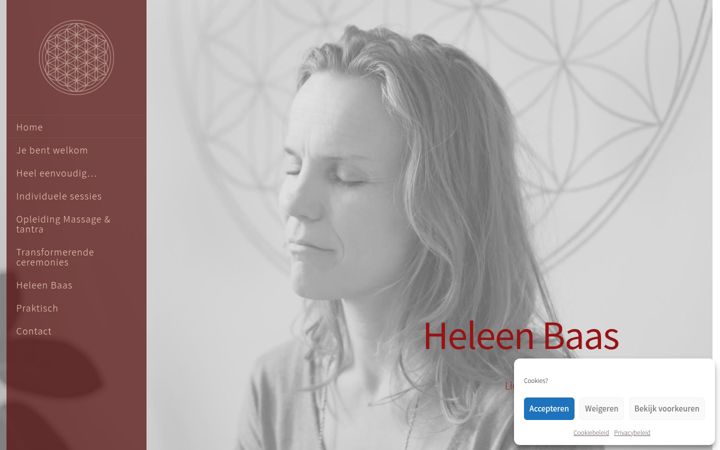 Screenshot of heleenbaas.nl