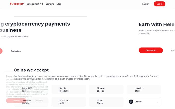 Screenshot of heleket.com
