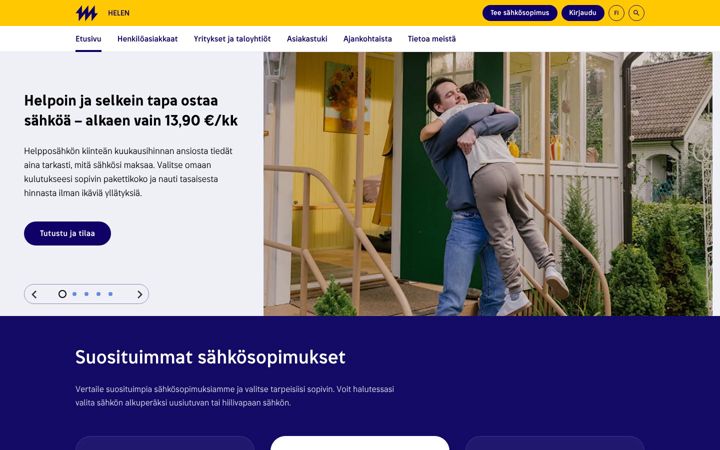 Screenshot of helen.fi