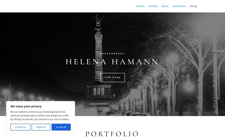 Screenshot of helena-hamann.de