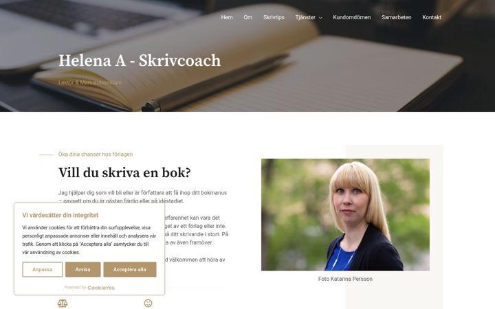 Screenshot of helenaaskrivcoach.com
