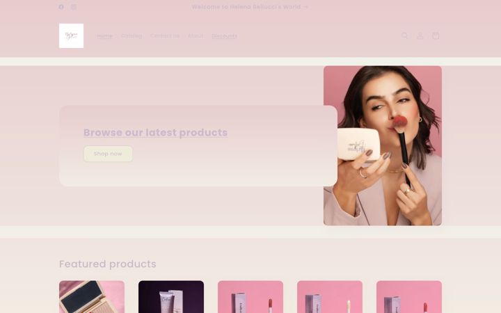 Screenshot of helenabellucci.com