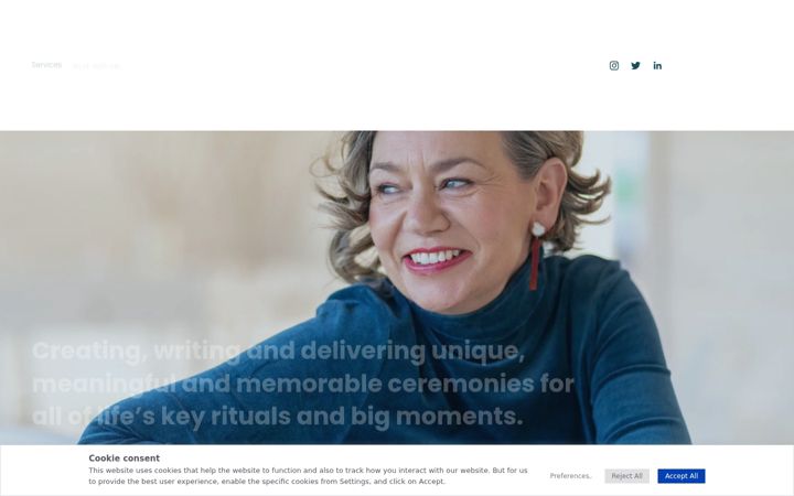 Screenshot of helenadamscelebrant.ie