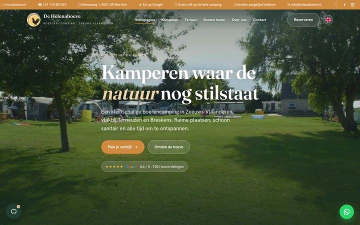 Screenshot of helenahoeve.nl