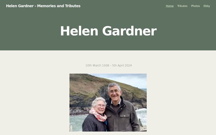 Screenshot of helenandebby.co.uk