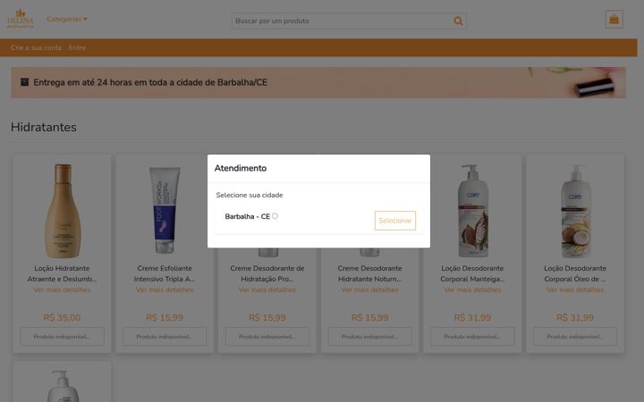 Screenshot of helenaperfumaria.com.br